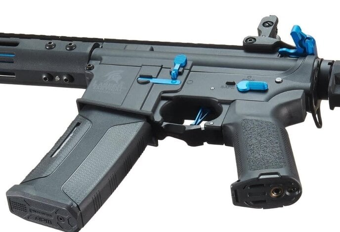 Lancer Tactical Gen 3 ZION ETU Archon 9" M-LOK M4 Airsoft Rifle w/ Delta Stock (Black & Blue)
