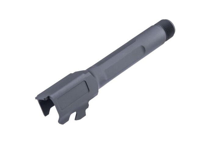 Pro-Arms CNC Aluminum Fluted 14mm CCW Threaded Barrel for Umarex Glock G19X and G45 Black