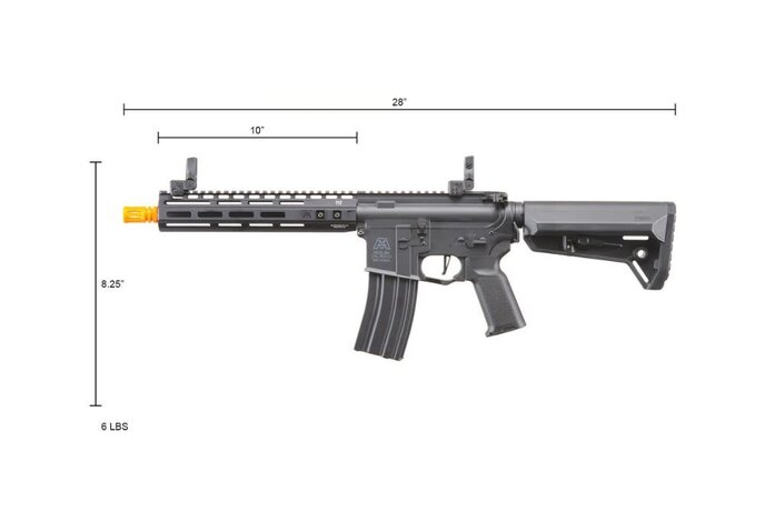 BG Defense Type-A MK2 10" Gen 3 M4 AEG Rifle, Black
