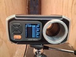 Chronograph reading showing stock ASG CZ Scorpion EVO 3 A1 FPS with 0.20g BBs