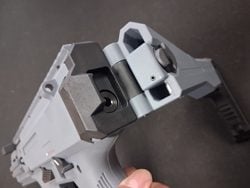 Folded stock on ASG CZ Scorpion EVO 3 A1 exposing rear spring guide area