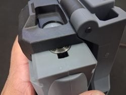 Sliding the Scorpion EVO 3 A1 stock assembly back onto the receiver
