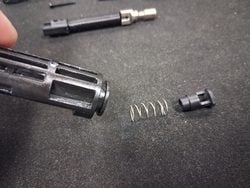 Removing the stock MWS nozzle power valve and spring