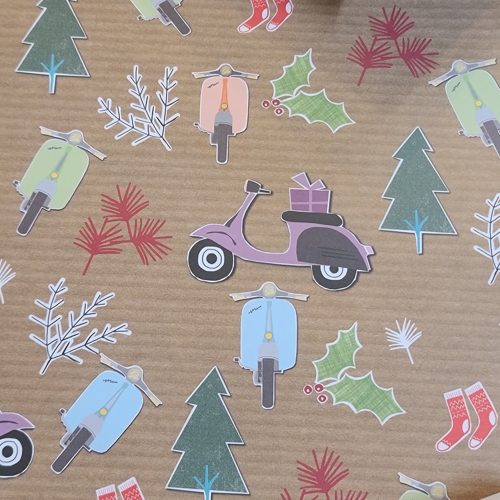 SIP Gift Wrap Paper Vespas - Christmas