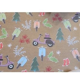 SIP Gift Wrap Paper Vespas - Christmas