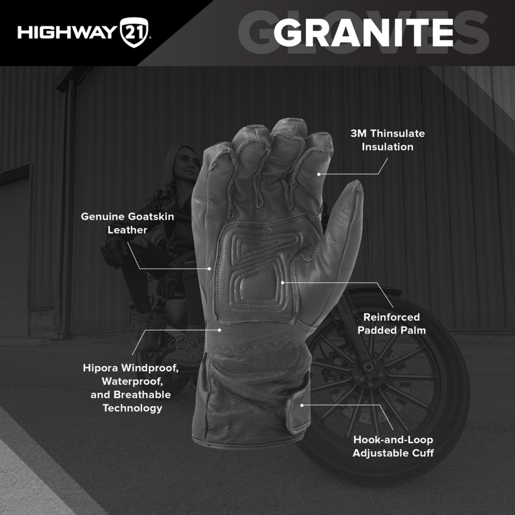 Highway 21 Granite Gloves 2XL