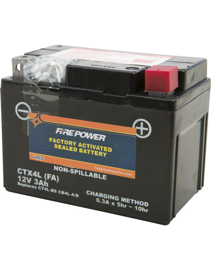 FIRE POWER Factory Activated Battery - Fire Power CTX4L/CT4L (Equivalent to YTX4L-BS)