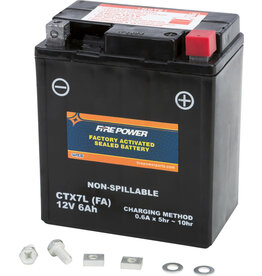 FIRE POWER Factory Activated Battery - Fire Power CTX7L-BS (Equivalent to YTX7L-BS)