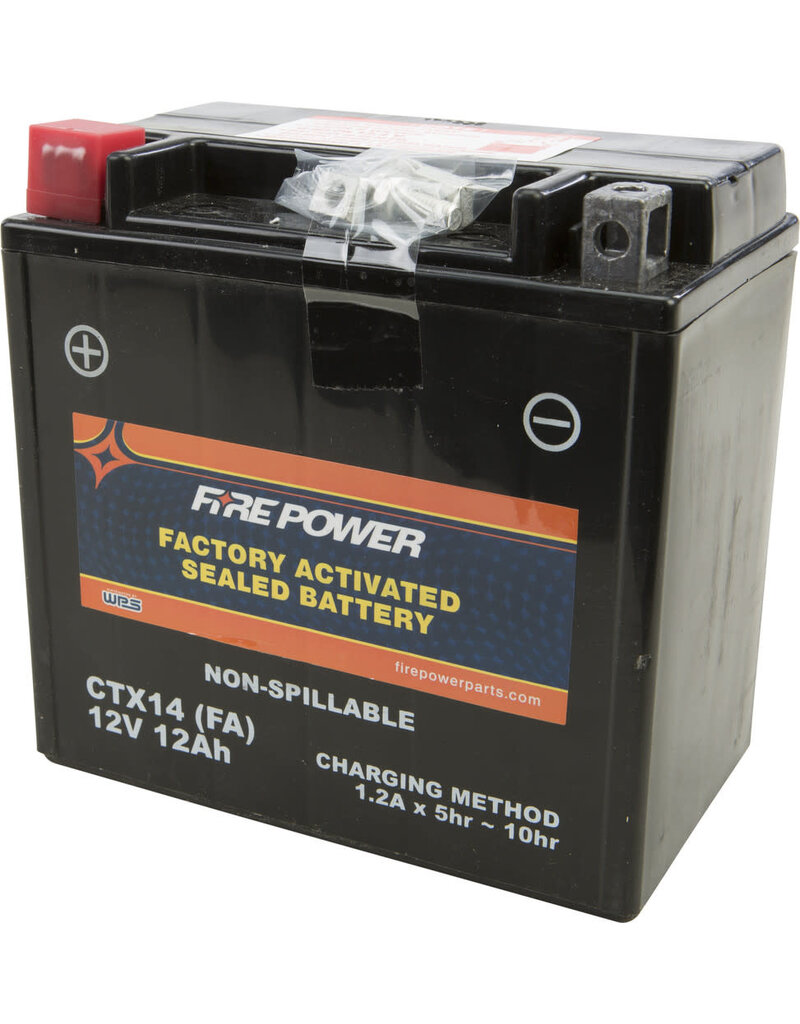 FIRE POWER Factory Activated Battery - Fire Power CTX14-BS (FA Equivalent to YTX14-BS)