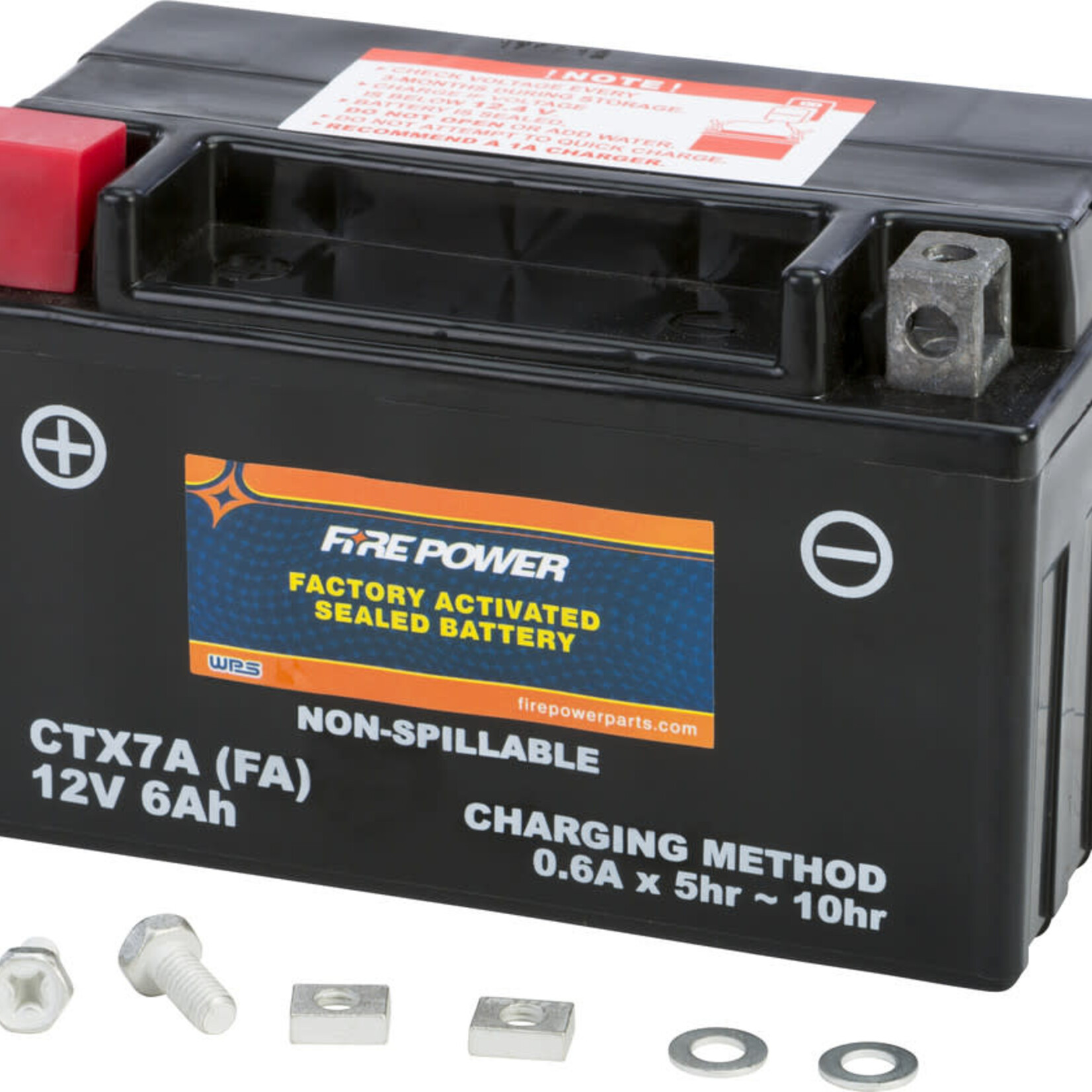 Factory Activated Battery - Fire Power CTX7A (FA Equivalent to YTX7A-BS)