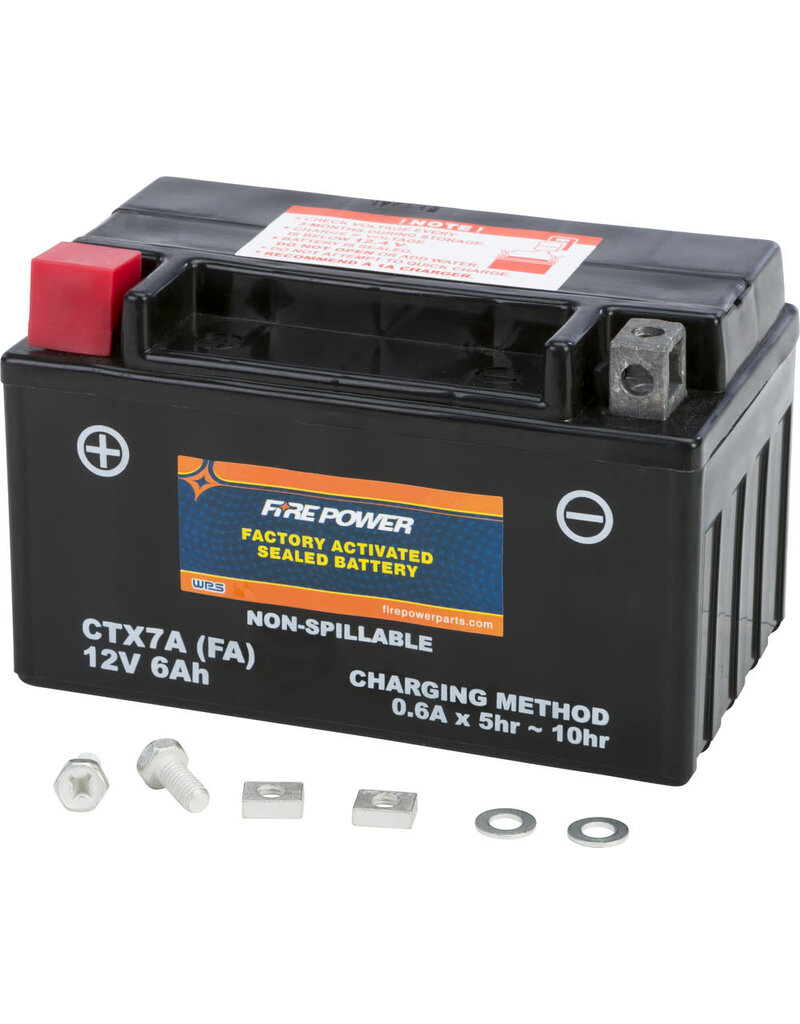 Factory Activated Battery - Fire Power CTX7A (FA Equivalent to YTX7A-BS)
