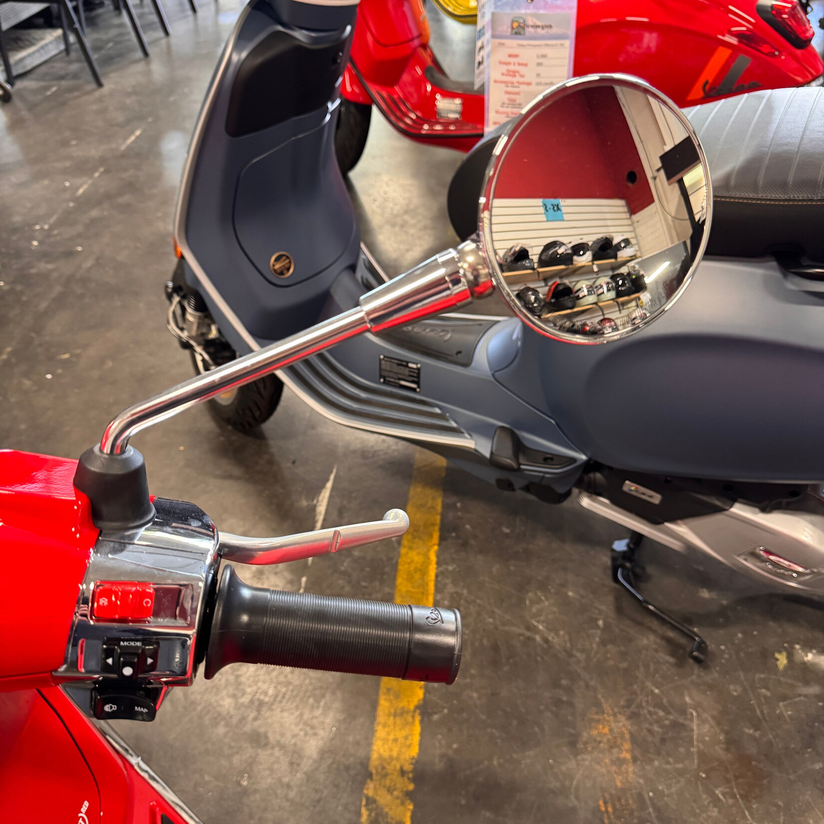 Piaggio Mirror Set - Round Primavera 10mm, Chrome, Pair Left and Right - Fits Primavera 50/150 2024-Current (Will also fit GTS HPE2 2023-2025)