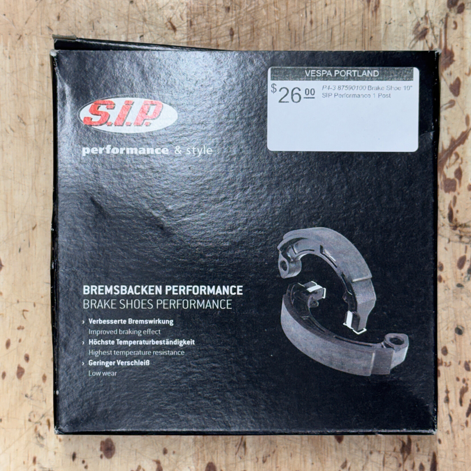 SIP Brake Shoe 10" SIP Performance 1 Post