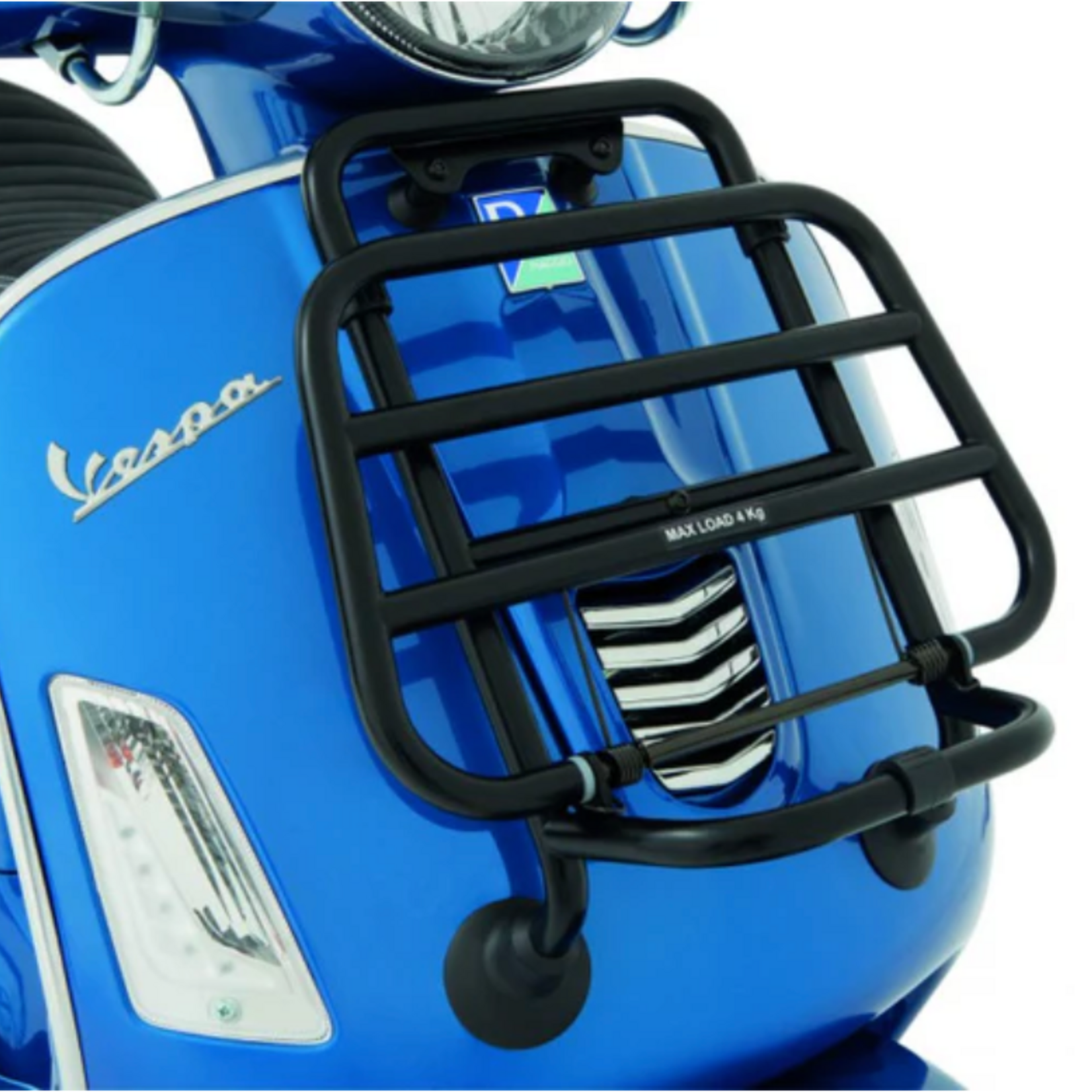 Piaggio OEM Piaggio Black Front Folding Rack for Vespa GT200, GTS 300, GTS 300 Super and GTV Series 2004 through 2019 — Part #1B001484 — Does Not Fit HPE Models
