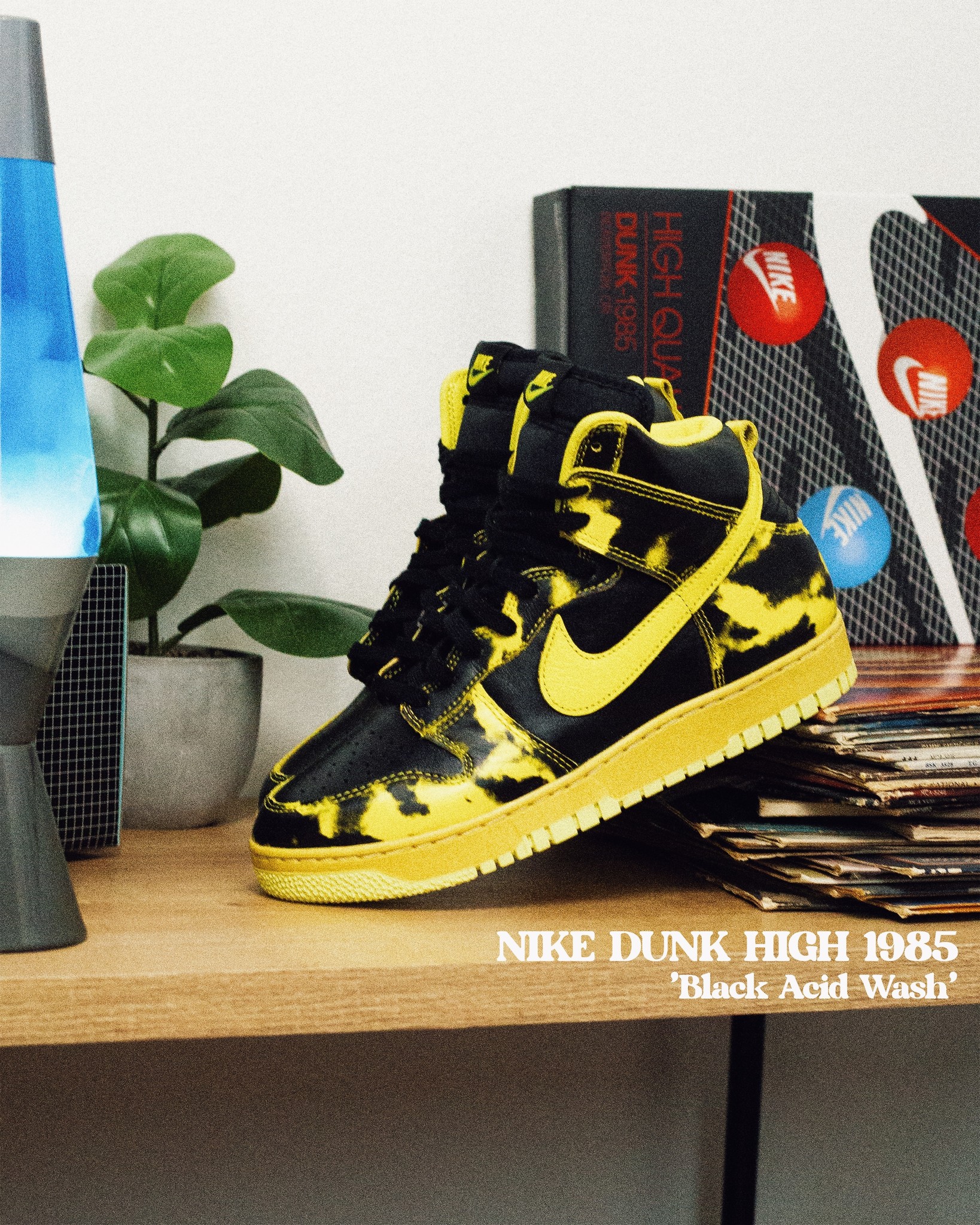 Tênis Nike Dunk High 1985 Black Acid Wash