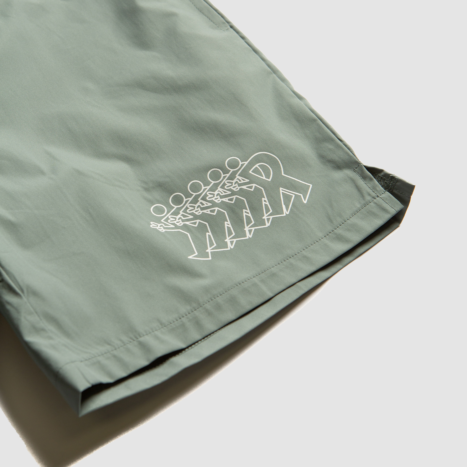 Rukus Runnin' Man Nylon Shorts Sage