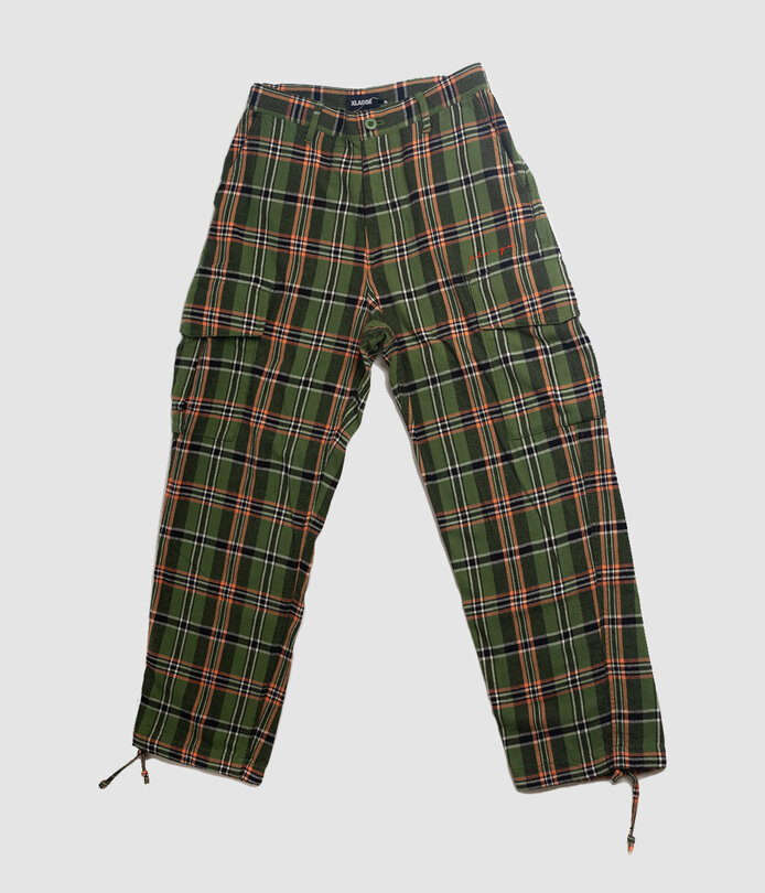 XLarge Plaid Cargo Pants Green - RUKUS