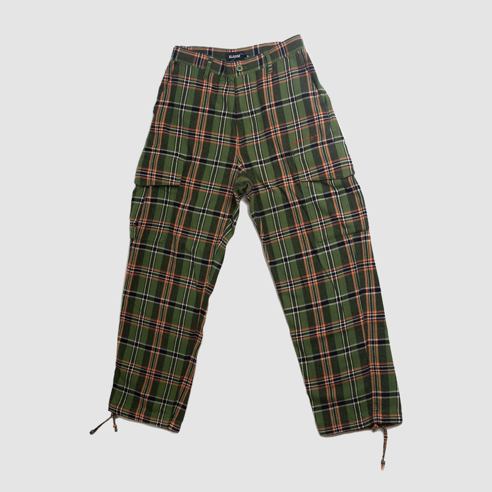 XLarge Plaid Cargo Pants Green - RUKUS