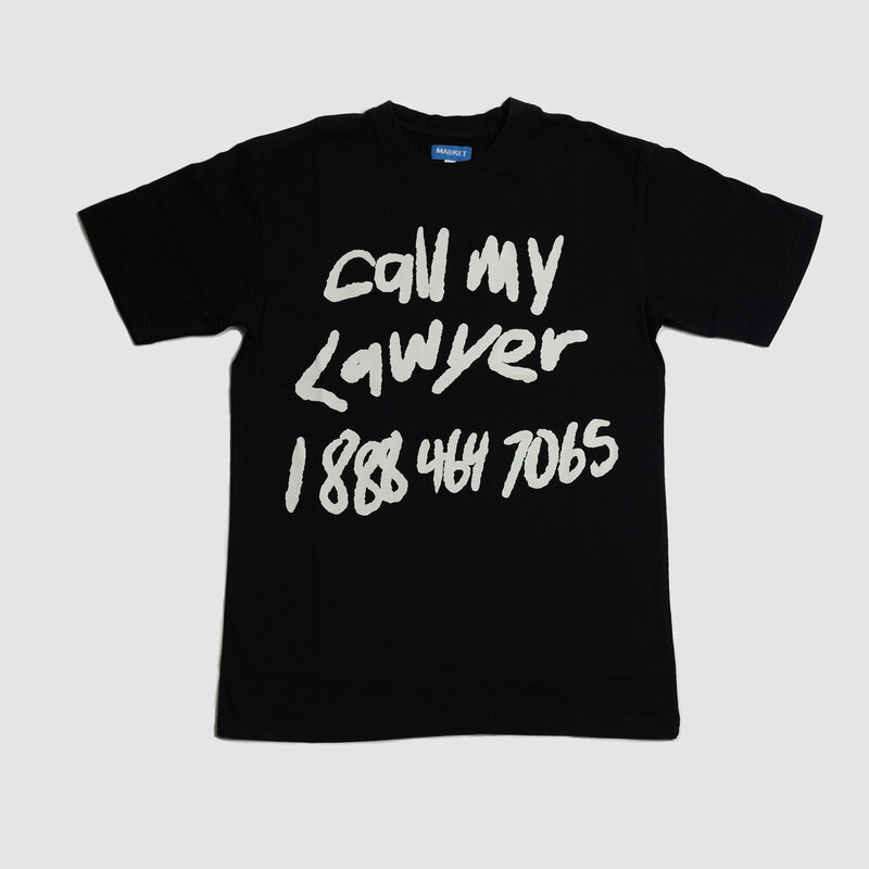 Market Scrawl My Lawyer Tee Washed Black