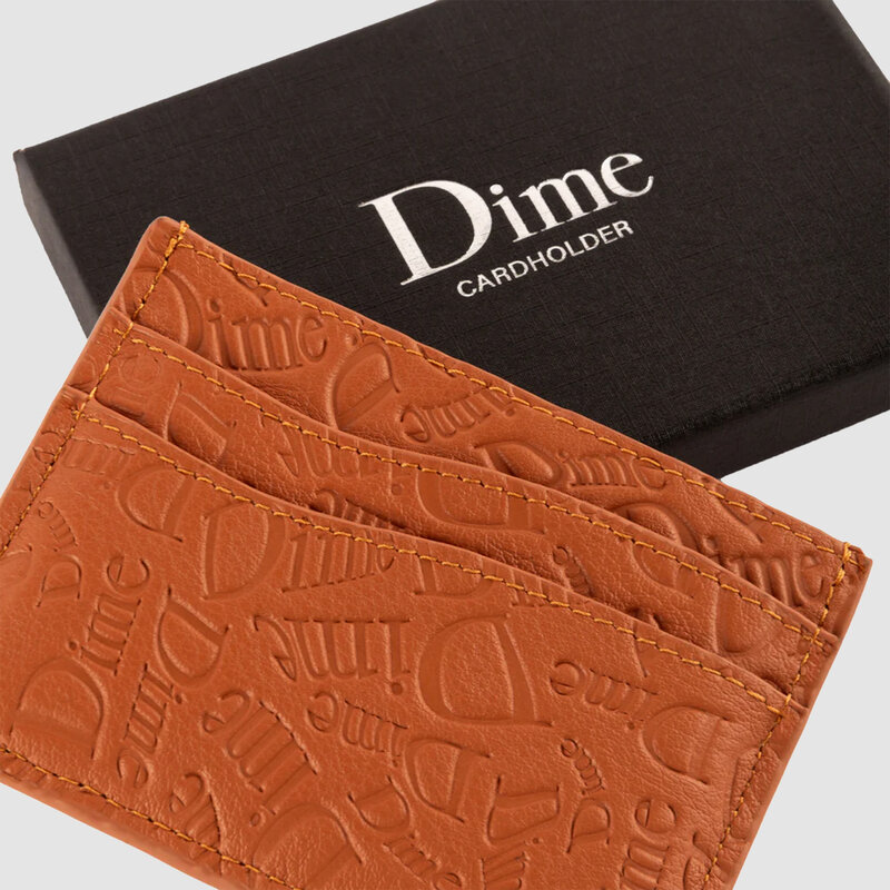 Dime Haha Leather Cardholder Almond
