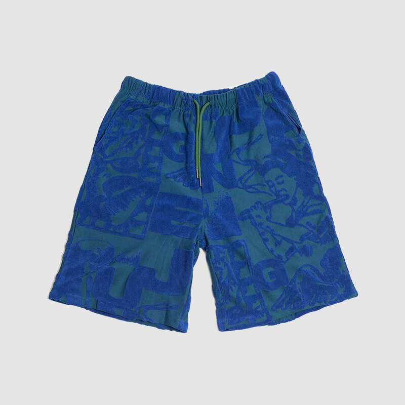 Jungles Terry Towelling Short Green/Blue