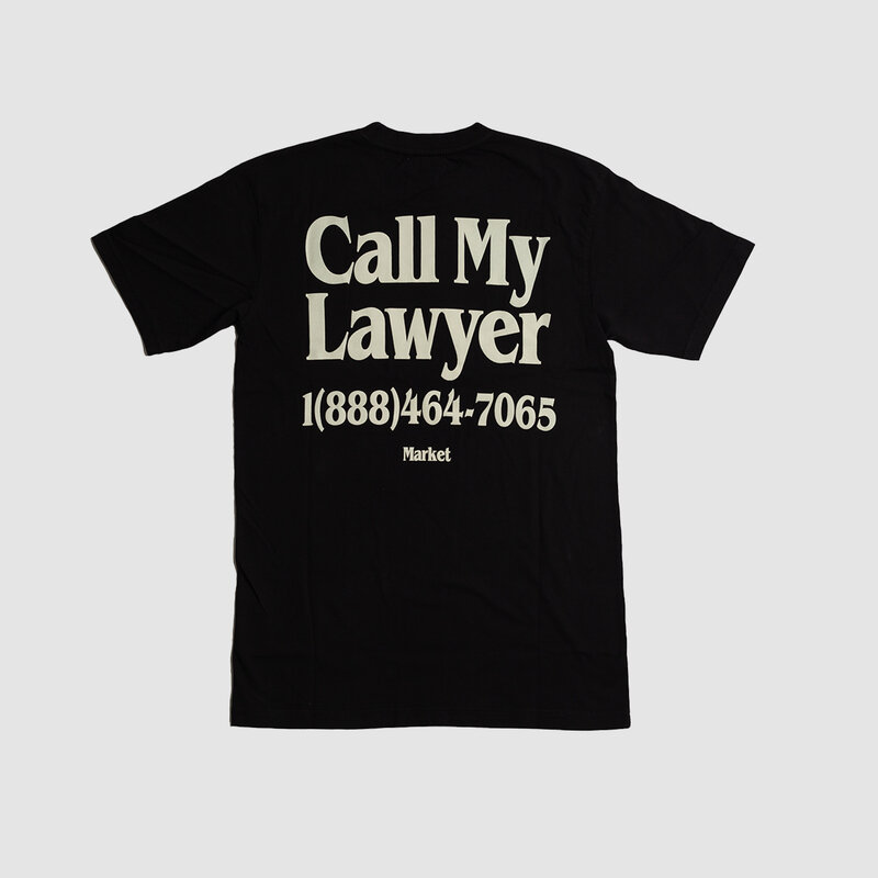 Market Call My Lawyer Tee Washed Black