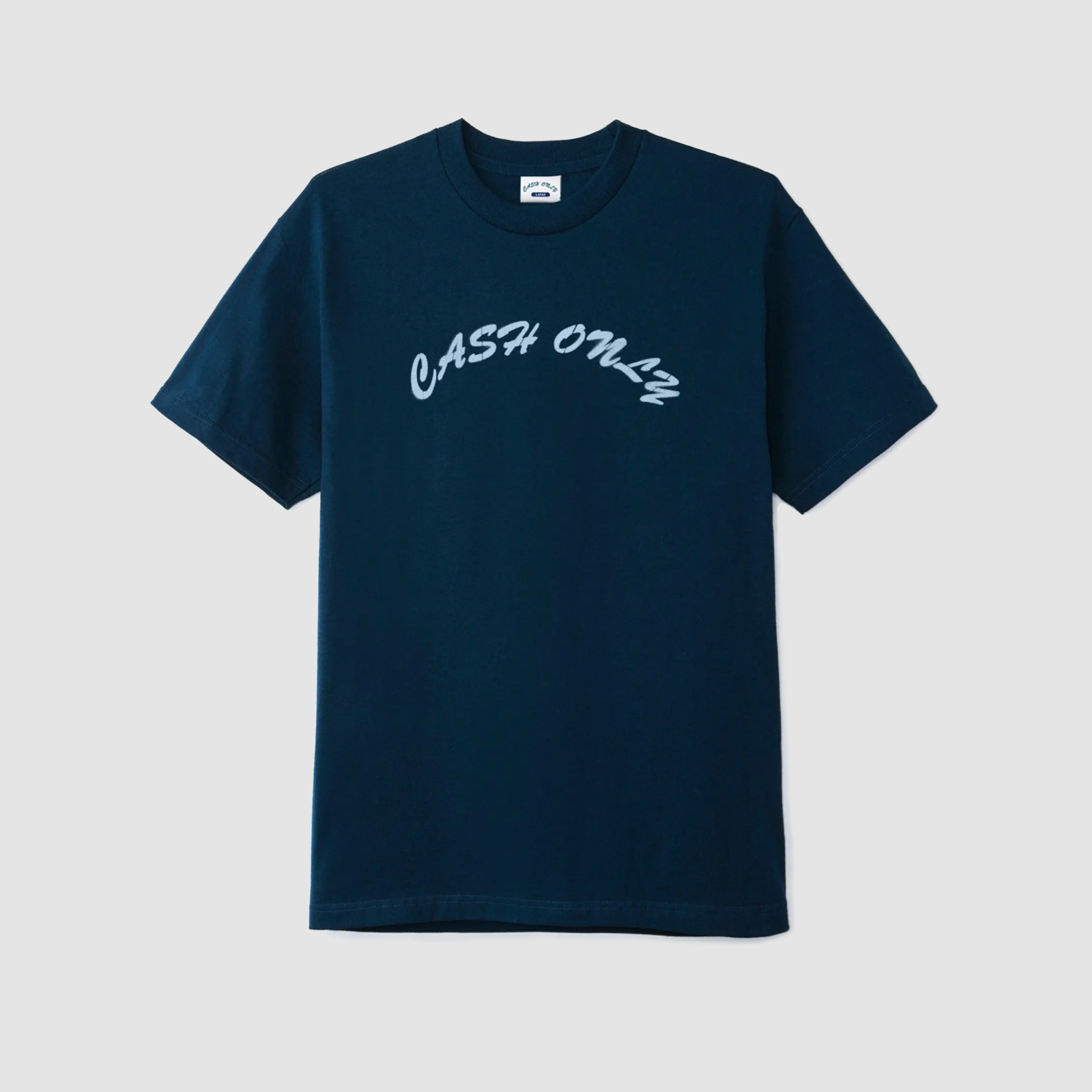 Cash Only Stencil Logo Tee Navy