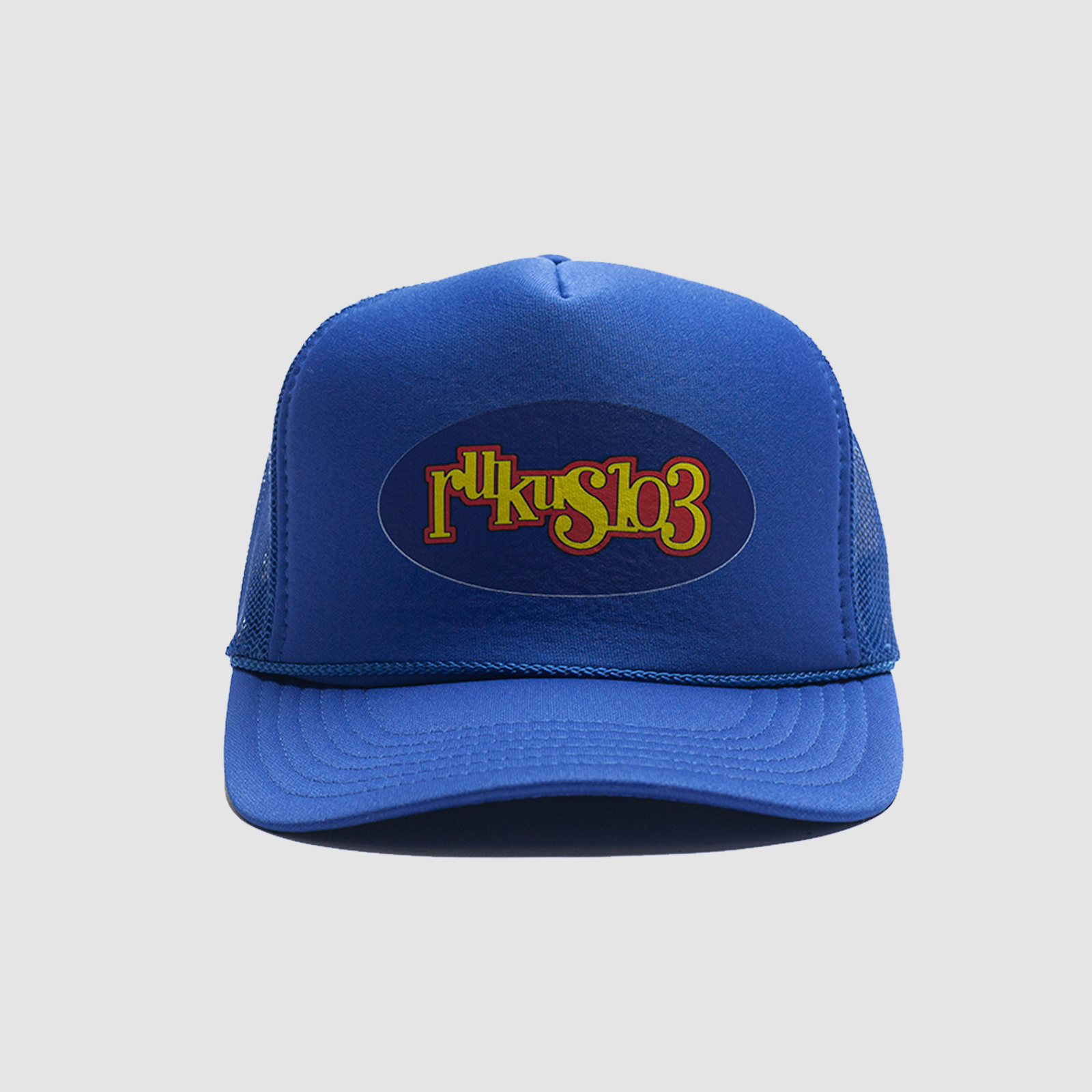 Rukus 'RIP' Logo Trucker Hat Cobalt