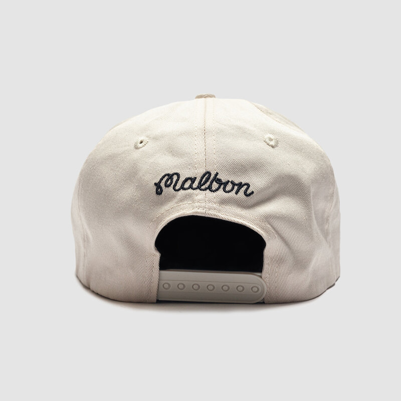 Malbon Golf M Script Chainstitch Painters Hat Ivory - RUKUS