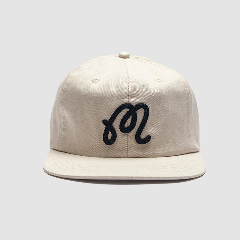 Malbon Golf M Script Chainstitch Painters Hat Ivory - RUKUS
