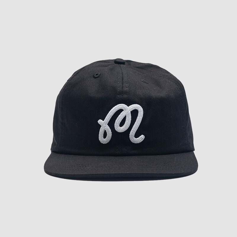 Malbon Golf M Script Chainstitch Painters Hat Black - RUKUS