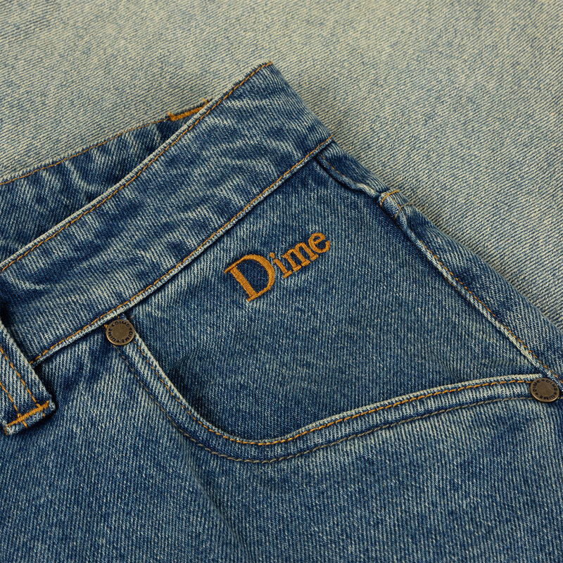 Dime Baggy Denim Pants Dipped Sandblasted Indigo