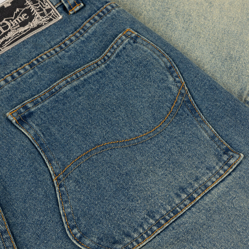 Dime Baggy Denim Pants Dipped Sandblasted Indigo