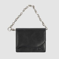 Dime Chain Leather Wallet Black