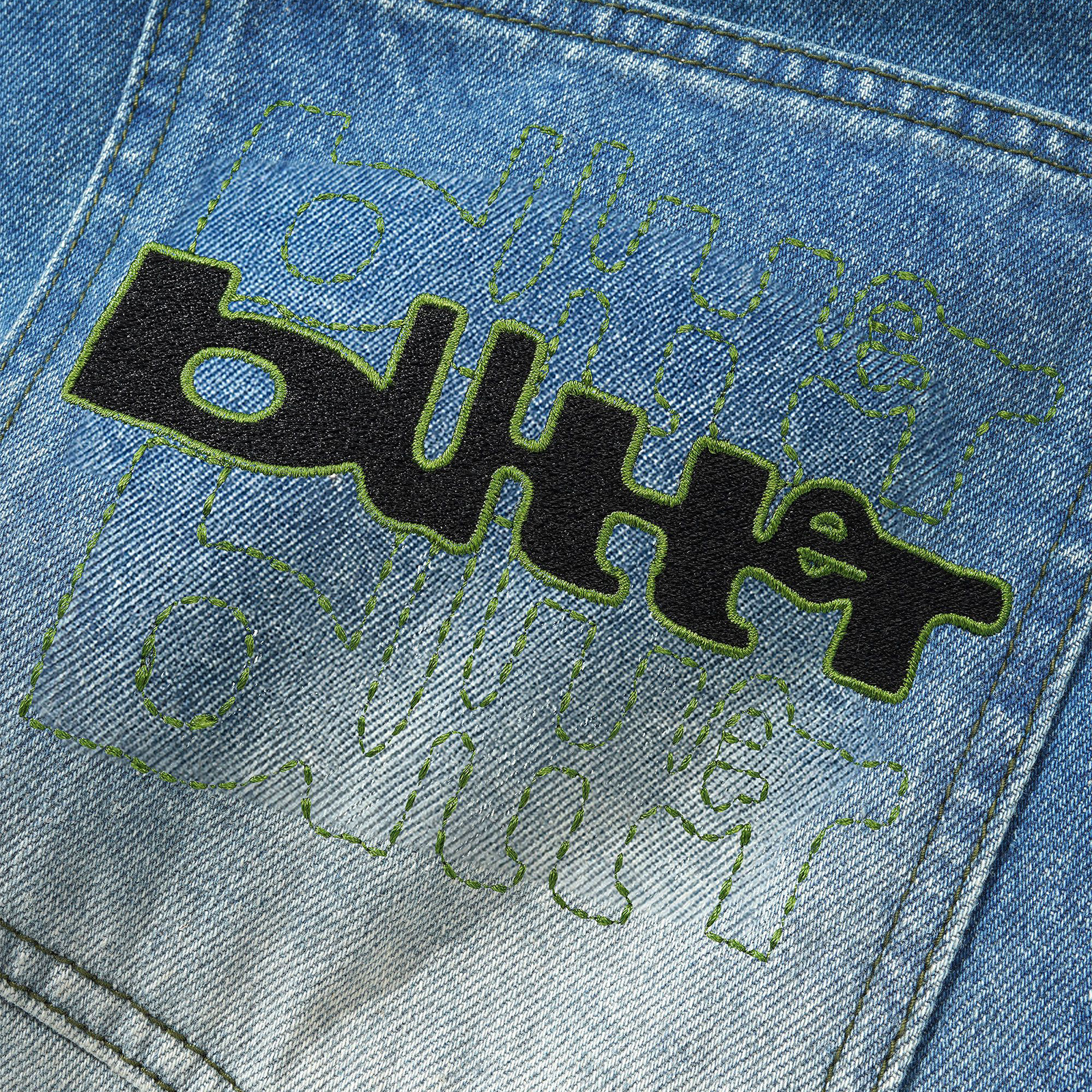 Butter Goods Warped Denim Shorts Washed Mid Blue