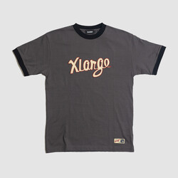 XLarge Retro Script Logo Ringer Tee Charcoal