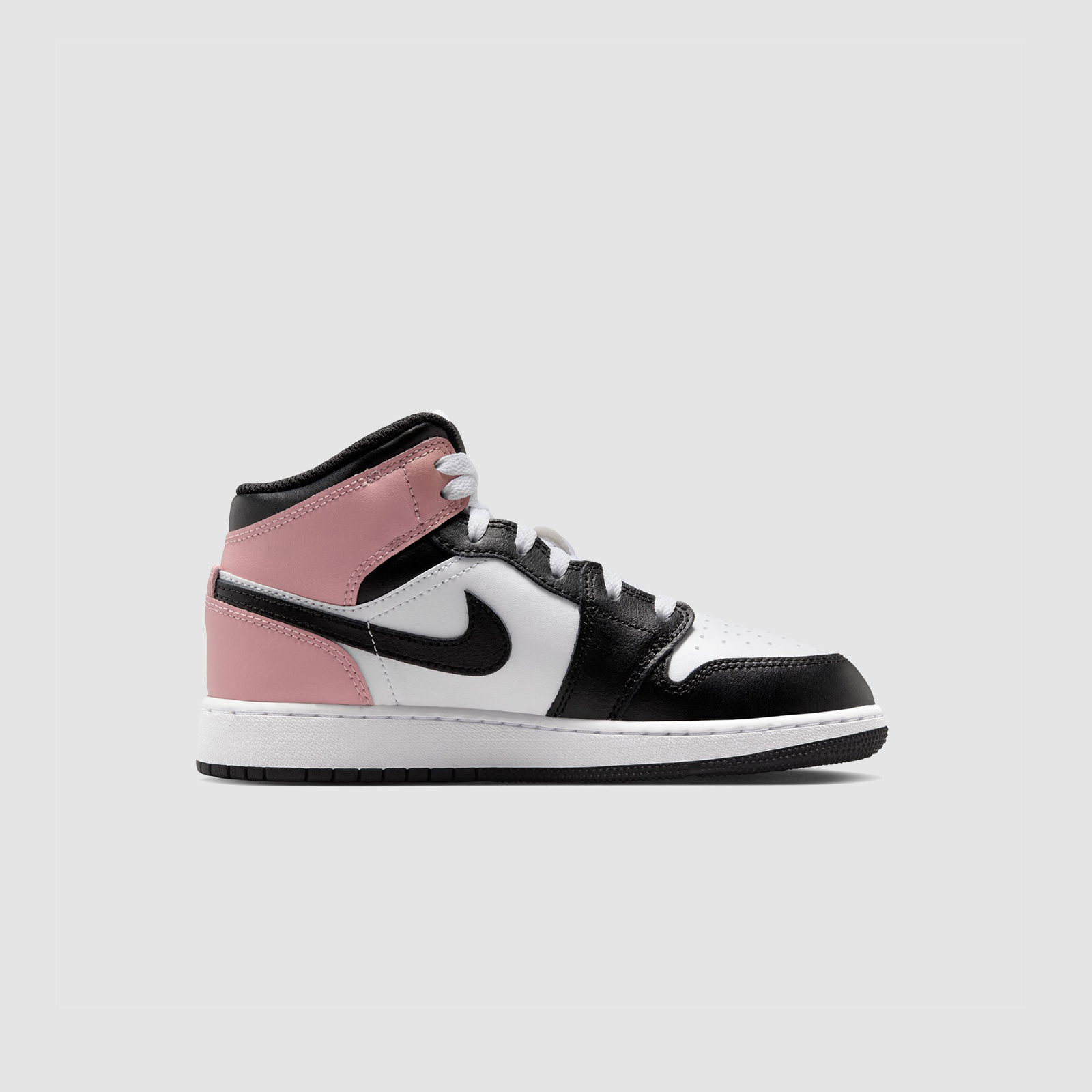 Jordan AJ1 Mid (GS) White-Black/Rust Pink