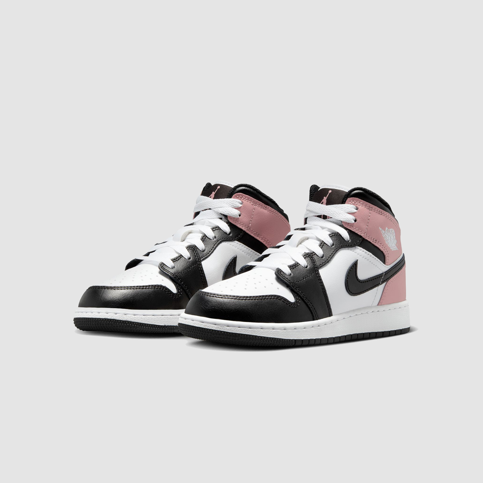 Jordan AJ1 Mid (GS) White-Black/Rust Pink
