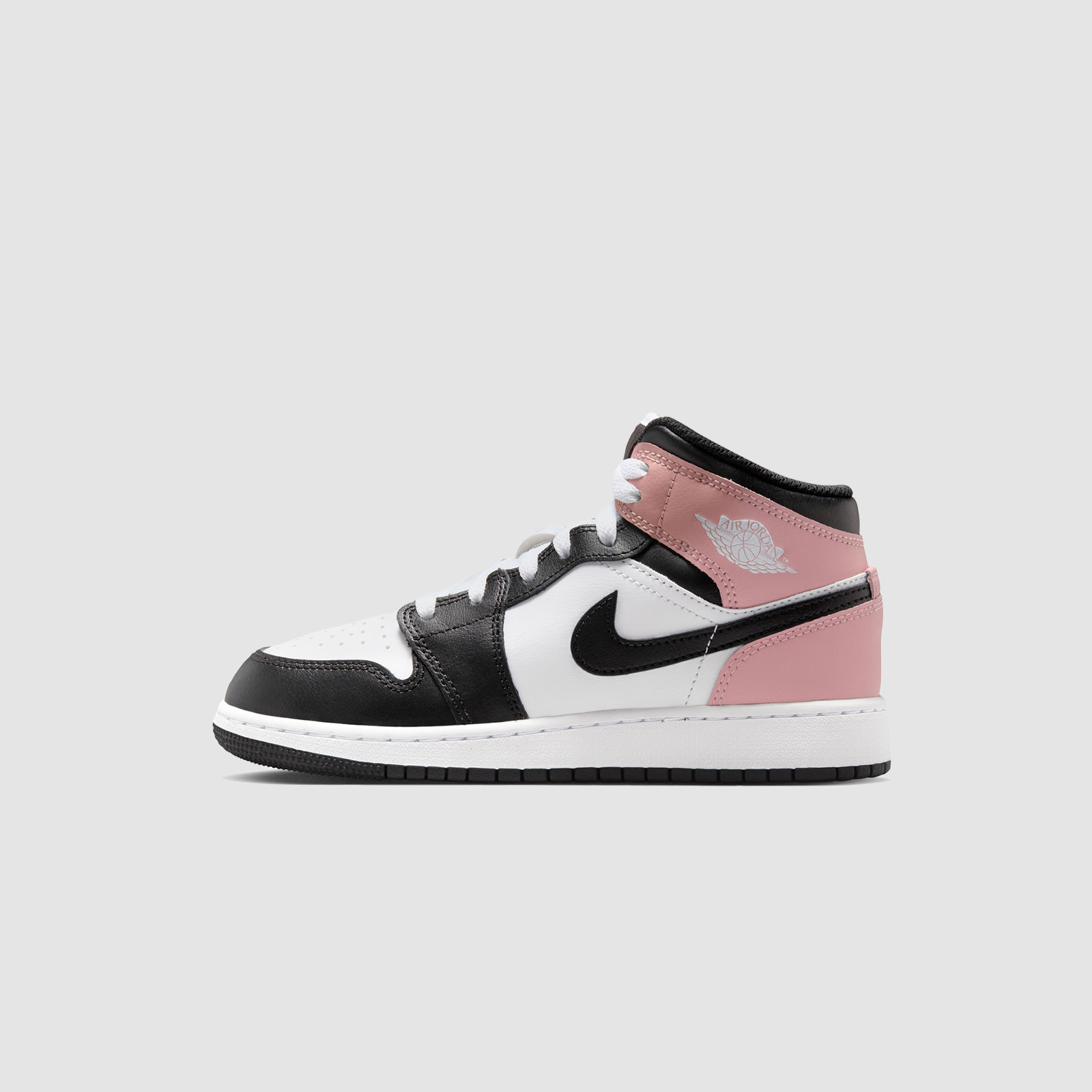 Jordan AJ1 Mid (GS) White-Black/Rust Pink