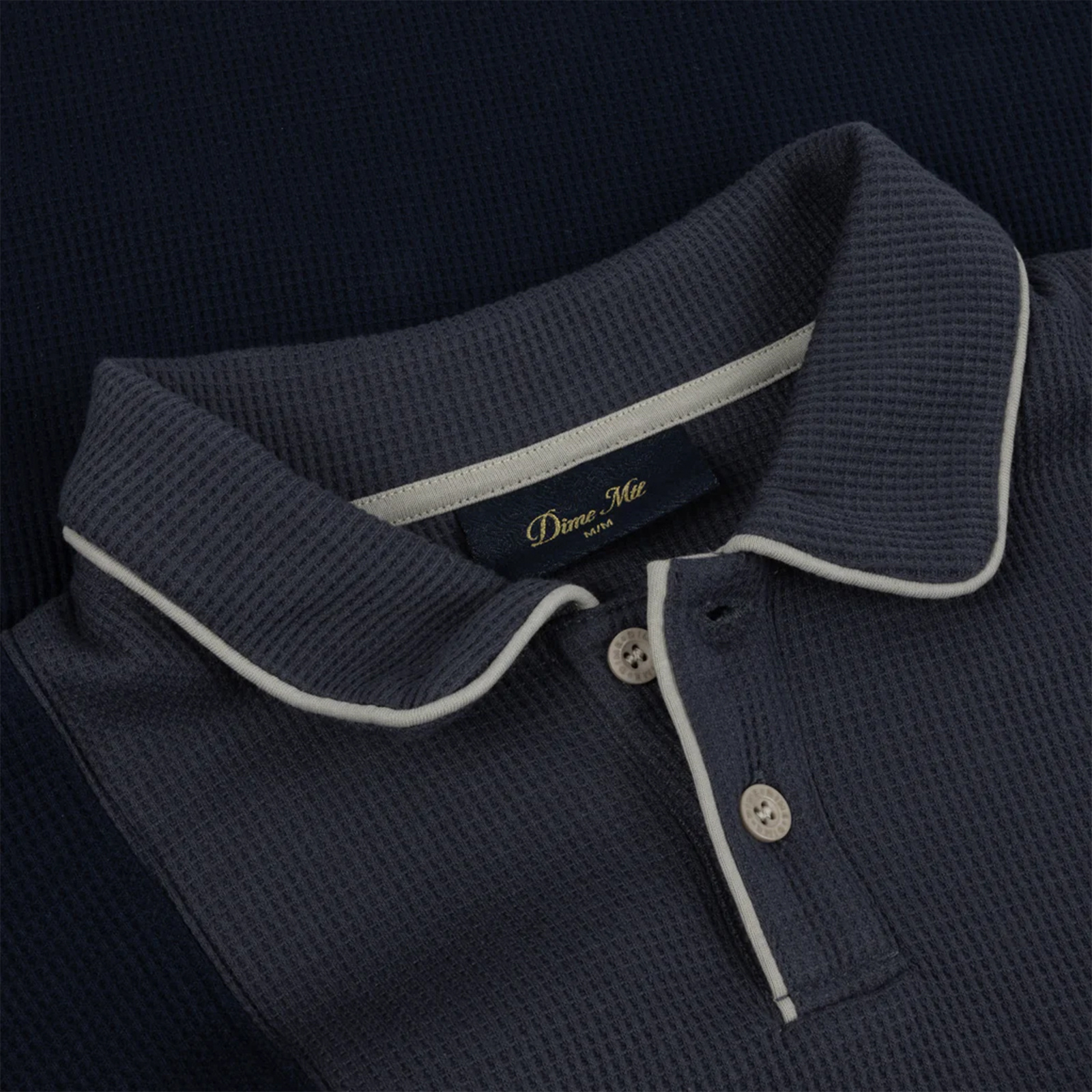 Dime Waffle Polo Indigo - RUKUS