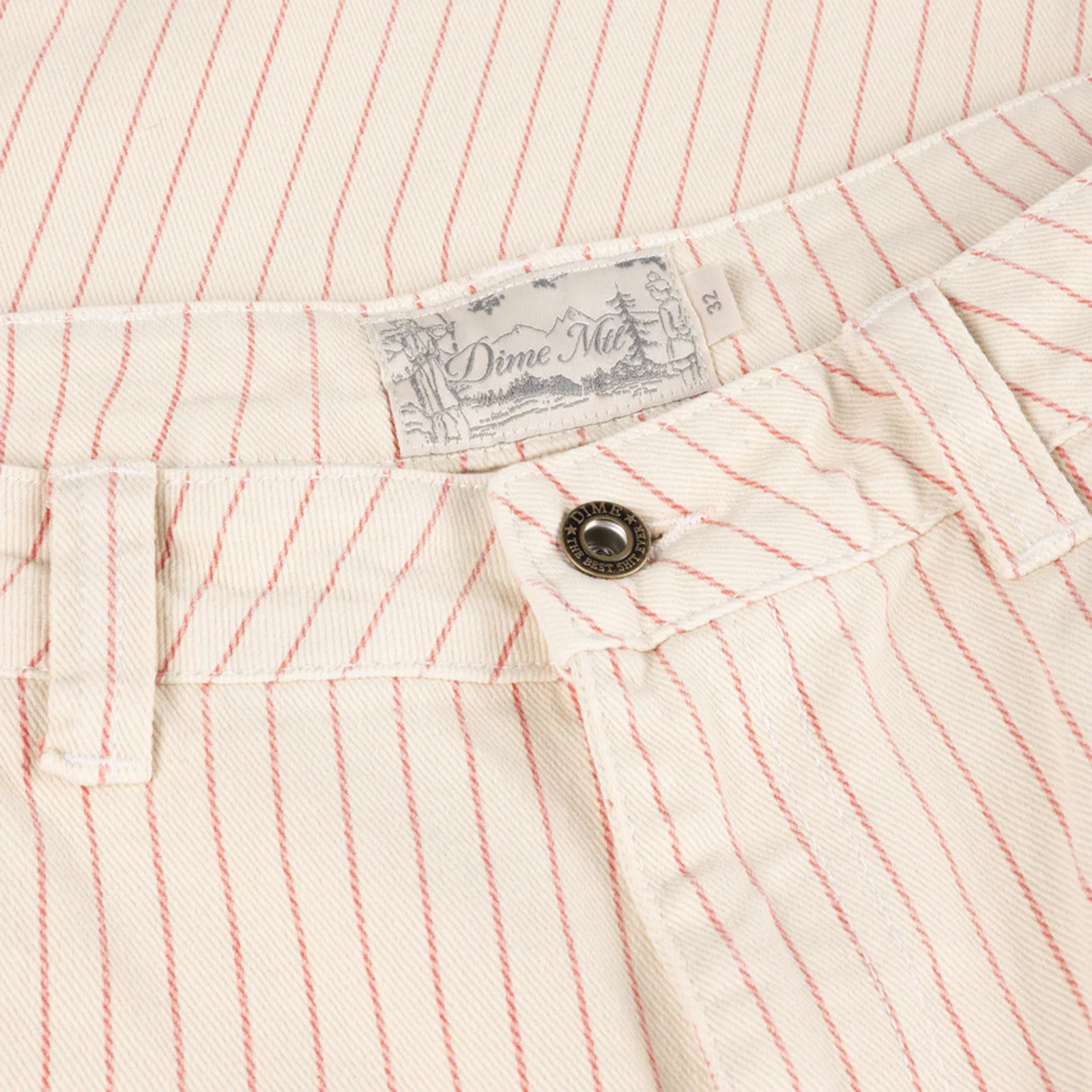 Dime Classic Relaxed Denim Pants Warm White (Striped)
