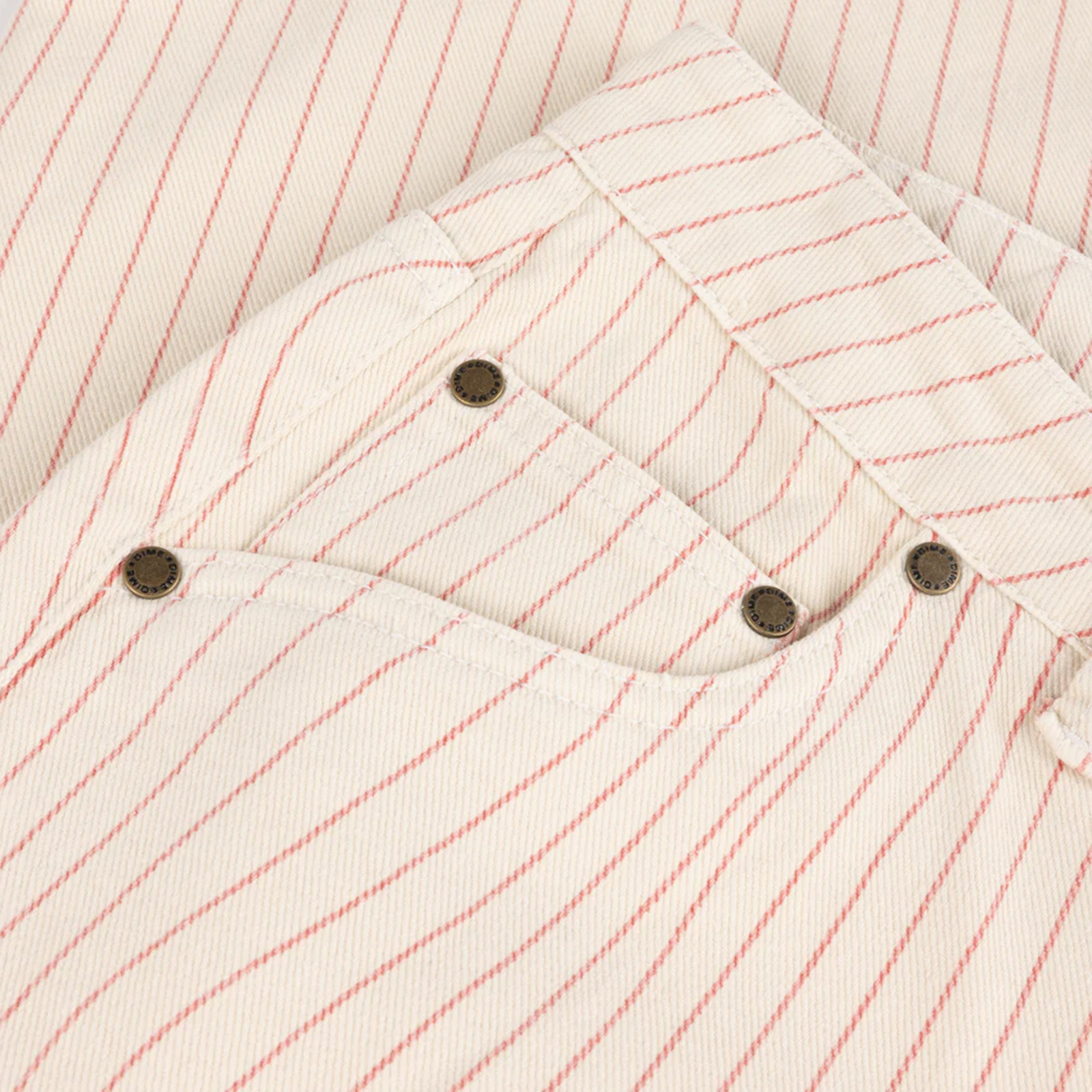 Dime Classic Relaxed Denim Pants Warm White (Striped)