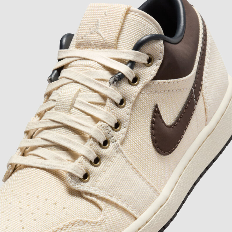 Jordan AJ1 Low PRM Pale Ivory/Baroque Brown