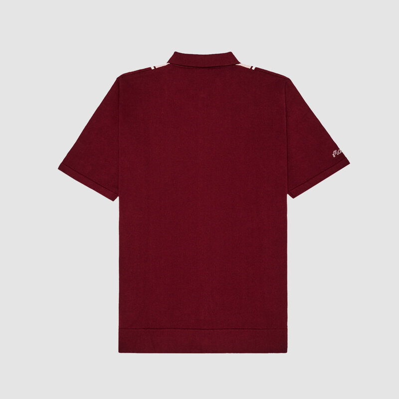 Malbon Golf Jude Knit Polo Vino/Rose/Ivory
