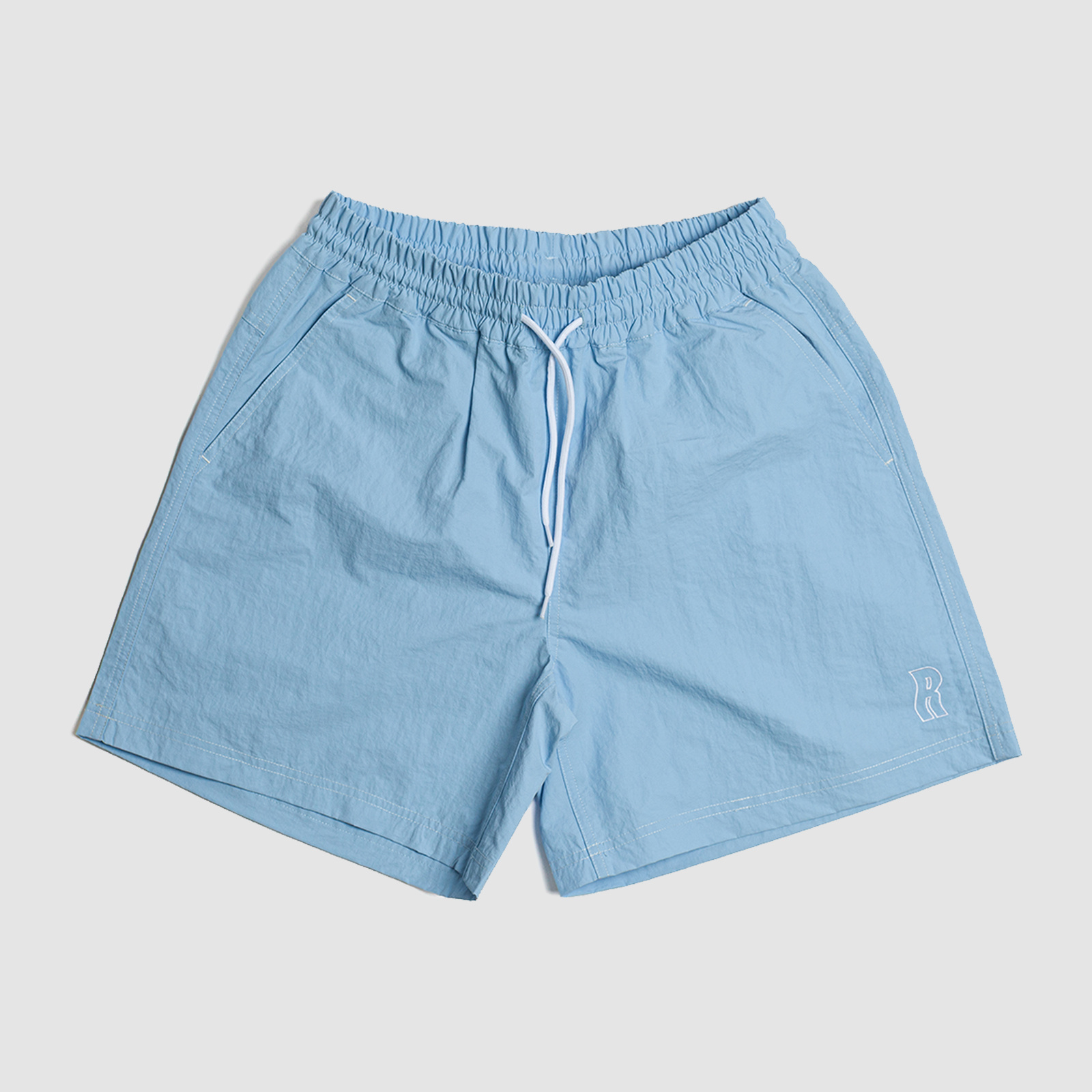 Rukus Wavy "R"Nylon Shorts Sky Blue