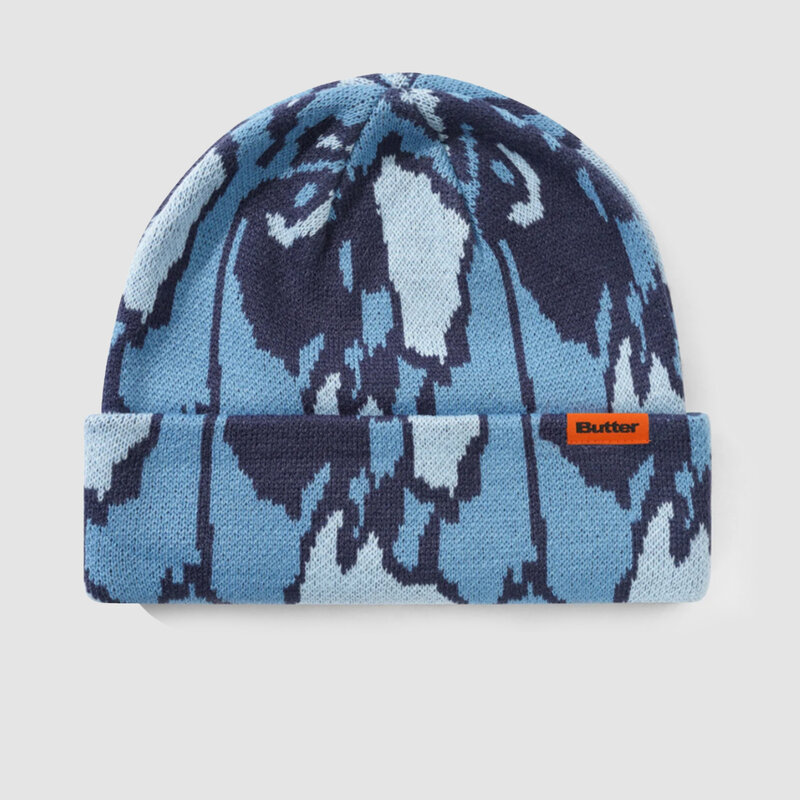Butter Goods Wipeout Camo Beanie Blue