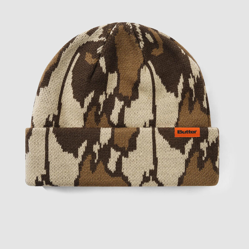 Butter Goods Wipeout Camo Beanie Brown