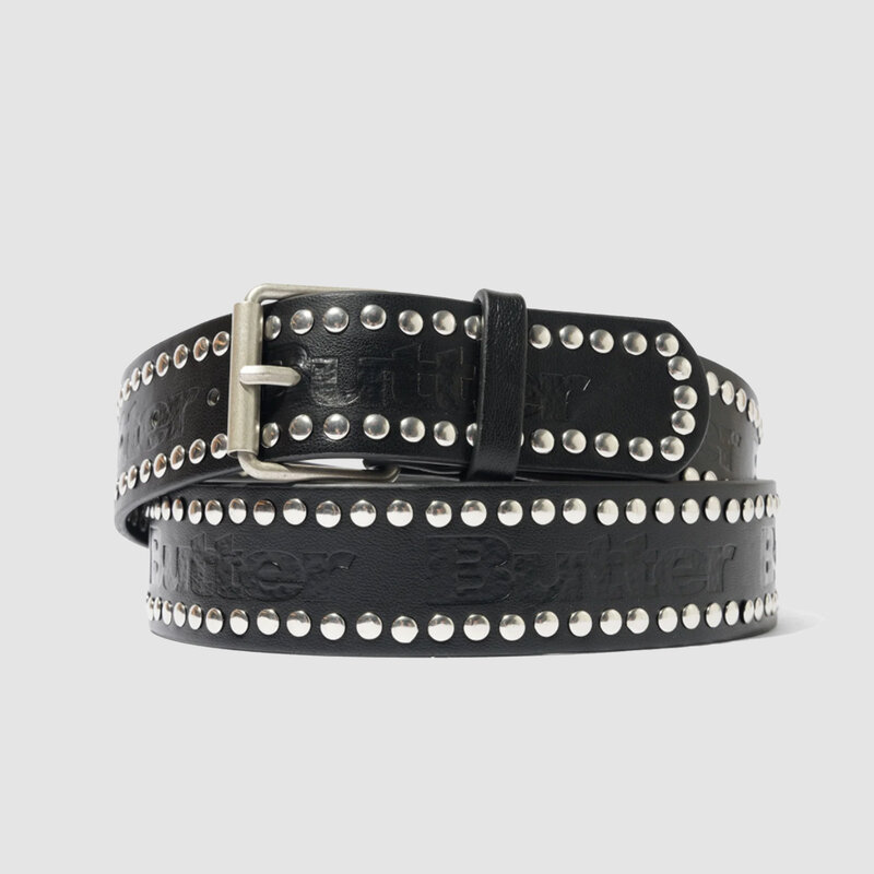 Butter Goods Leather Studded Belt Black