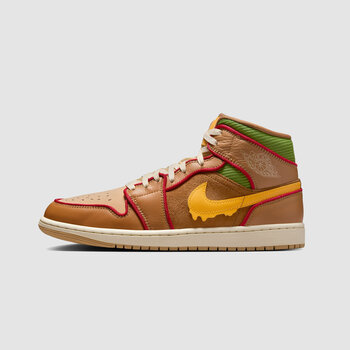 Jordan AJ1 Mid SE Flax/University Gold