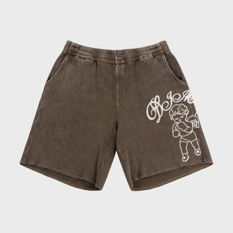 Dime Fighter Waffle Shorts Washed Brown